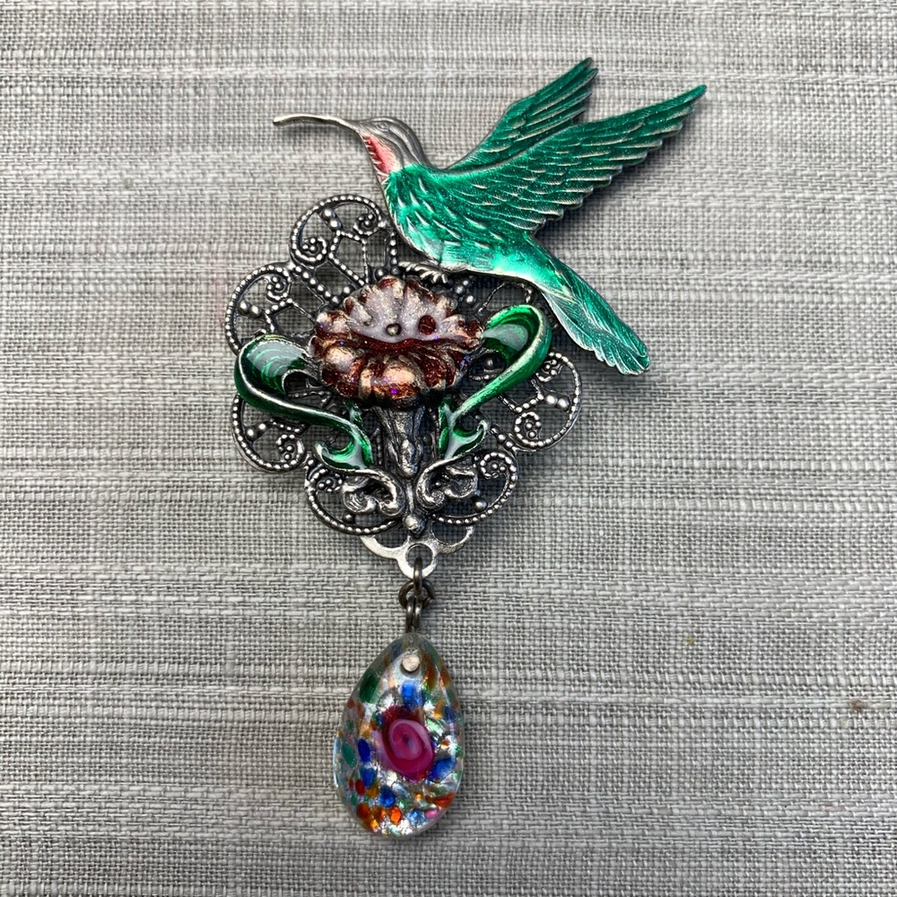 Sadie Green Hummingbird Pin